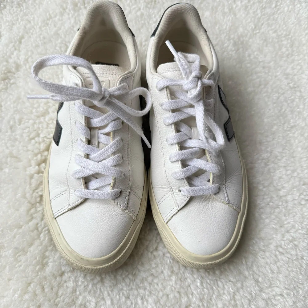 Veja White and Black Sneakers - Picture 4 of 6